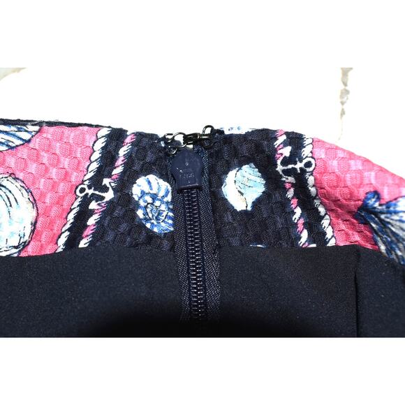 Talbots Skirt Women's Size 8P Seashells Pink Navy Blue Sailor Nautical Petite - Picture 6 of 7